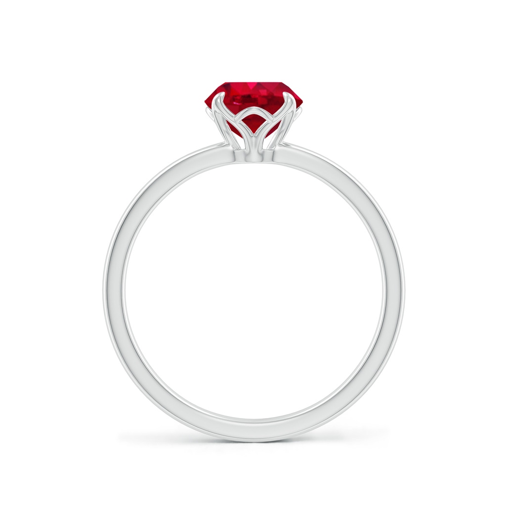 6.5mm AAA Solitaire Round Ruby Classic Engagement Ring in White Gold - side 199