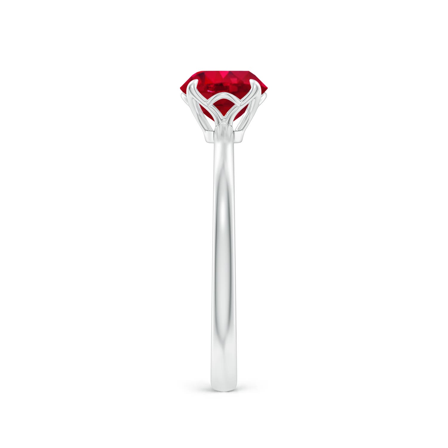 Solitaire Round Claw-Set Ruby Classic Engagement Ring