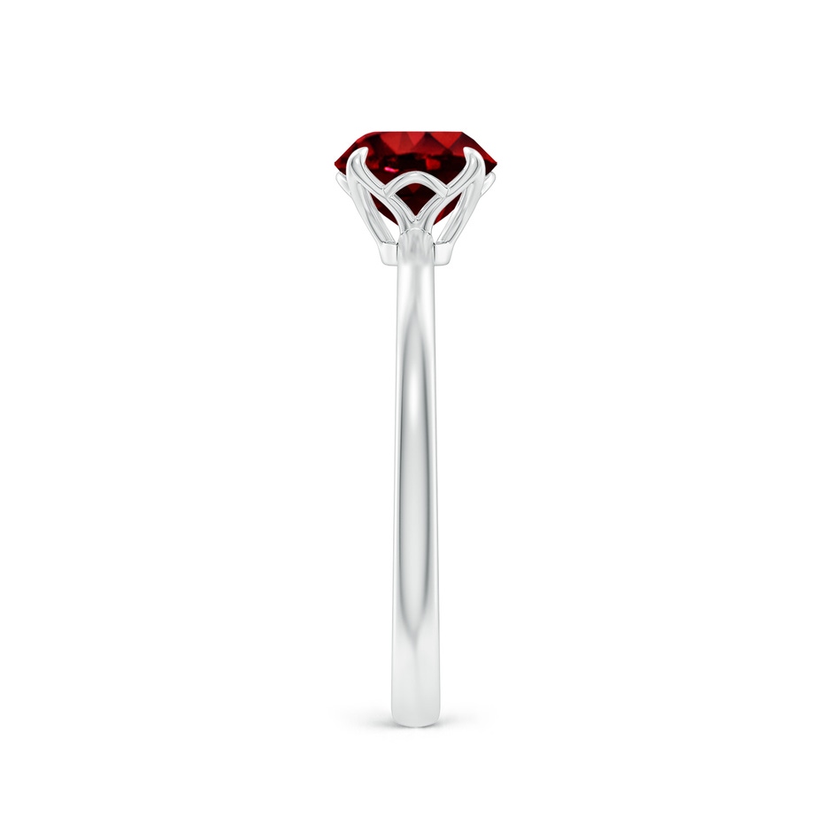 6.5mm AAAA Solitaire Round Ruby Classic Engagement Ring in White Gold side 299