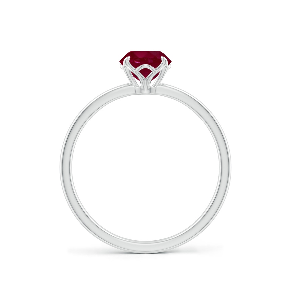 6mm A Solitaire Round Ruby Classic Engagement Ring in P950 Platinum side 199