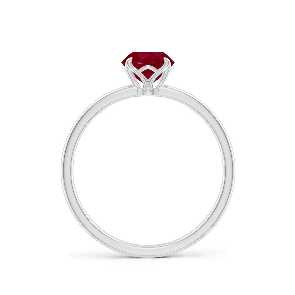 6mm AA Solitaire Round Ruby Classic Engagement Ring in P950 Platinum side 199