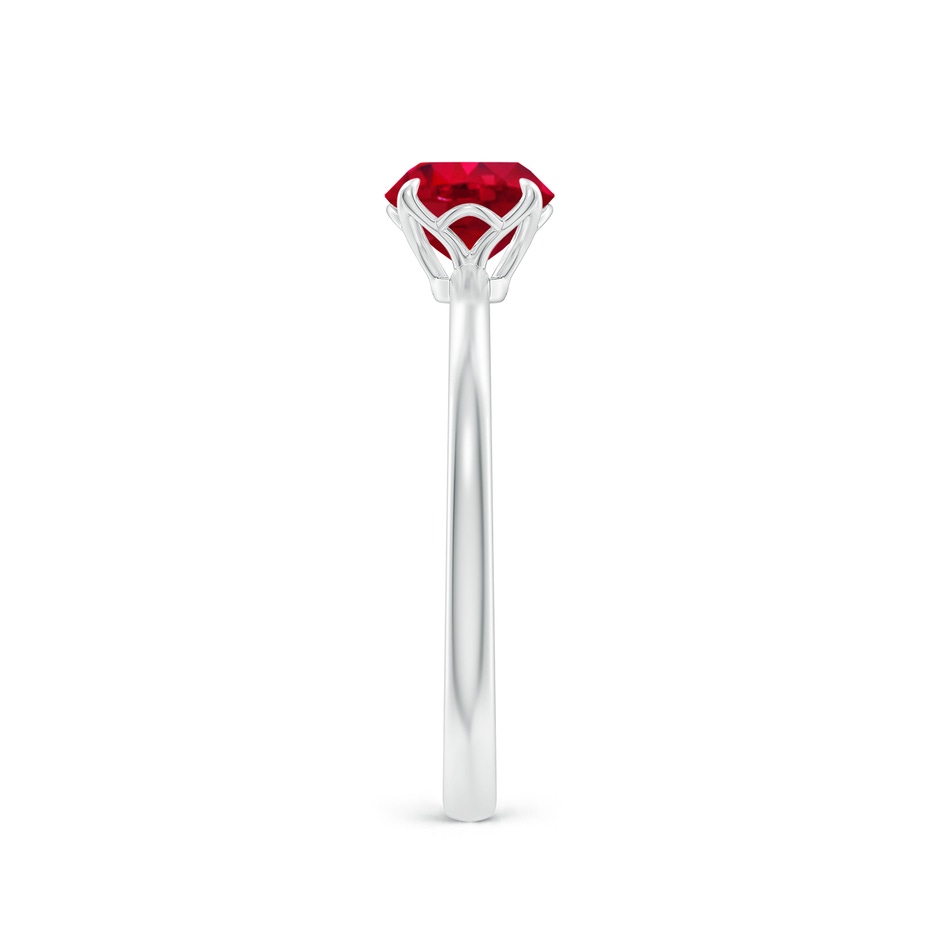 6mm AAA Solitaire Round Ruby Classic Engagement Ring in 18K White Gold side 299