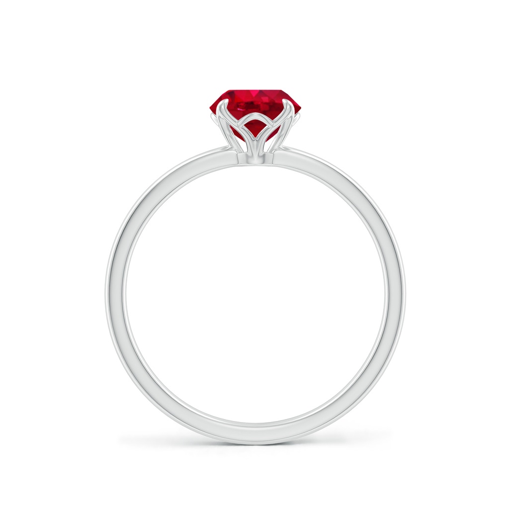 6mm AAA Solitaire Round Ruby Classic Engagement Ring in White Gold - side 199