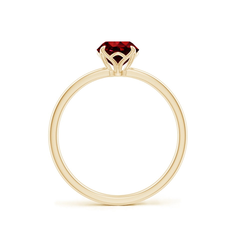 6mm AAAA Solitaire Round Ruby Classic Engagement Ring in Yellow Gold side 199