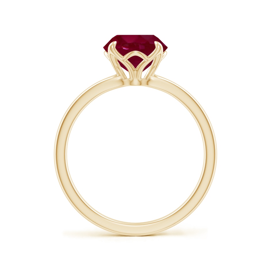 8mm A Solitaire Round Ruby Classic Engagement Ring in 18K Yellow Gold side 199