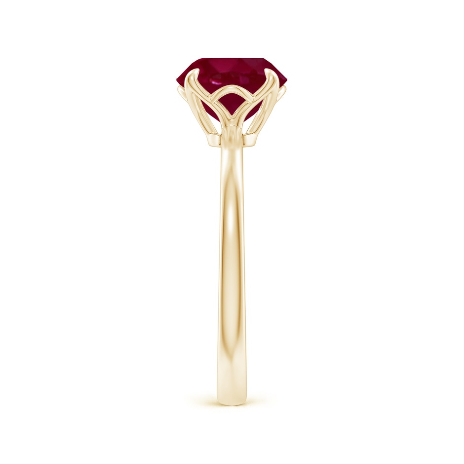 8mm A Solitaire Round Ruby Classic Engagement Ring in 18K Yellow Gold side 299