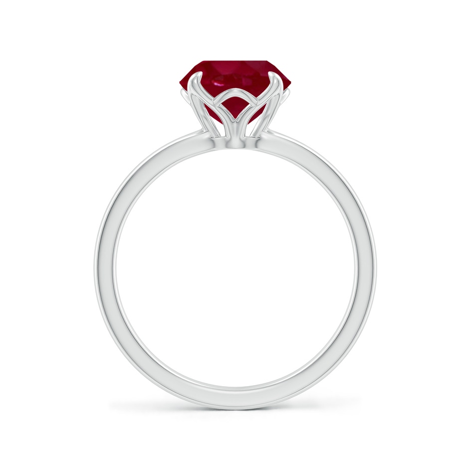 8mm AA Solitaire Round Ruby Classic Engagement Ring in White Gold side 199