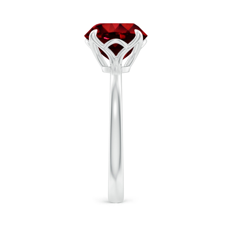 9mm AAAA Solitaire Round Ruby Classic Engagement Ring in 18K White Gold side 299