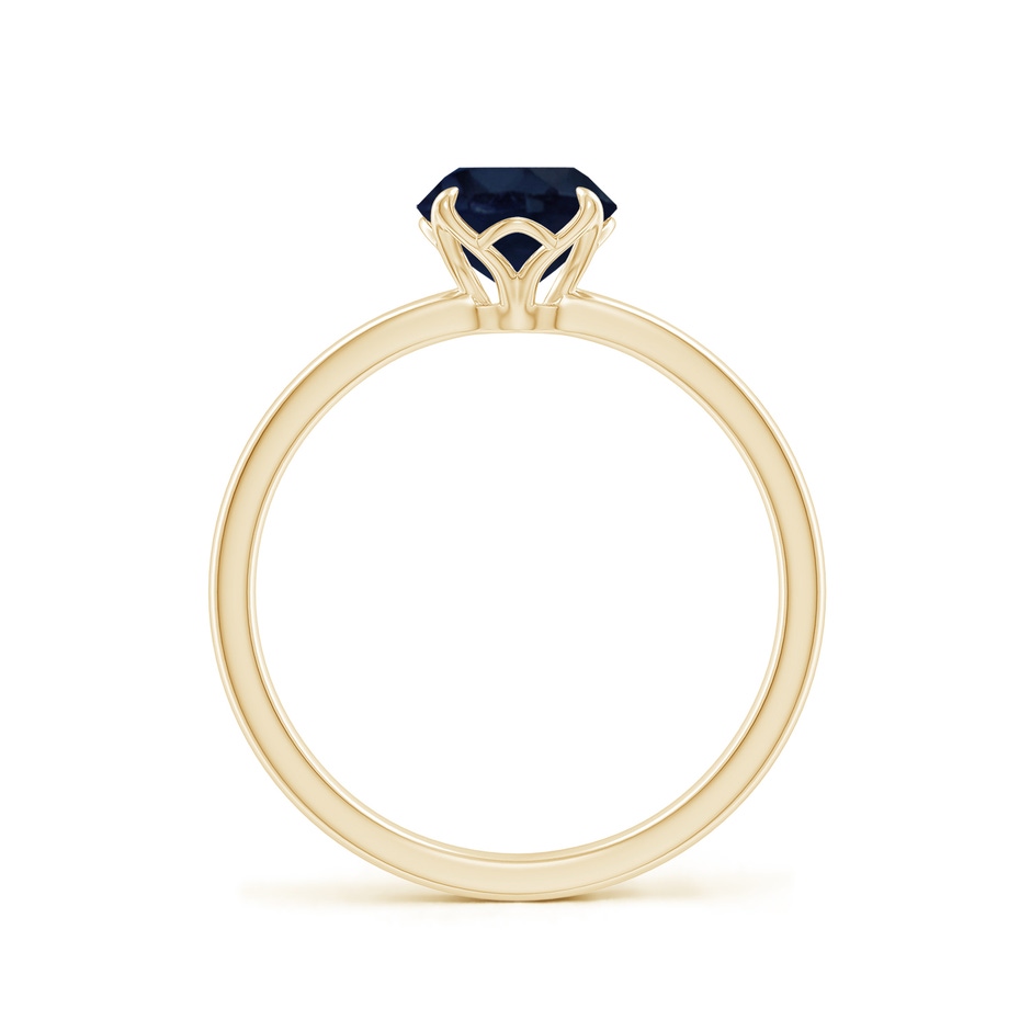 6.5mm A Solitaire Round Blue Sapphire Classic Engagement Ring in Yellow Gold side 199