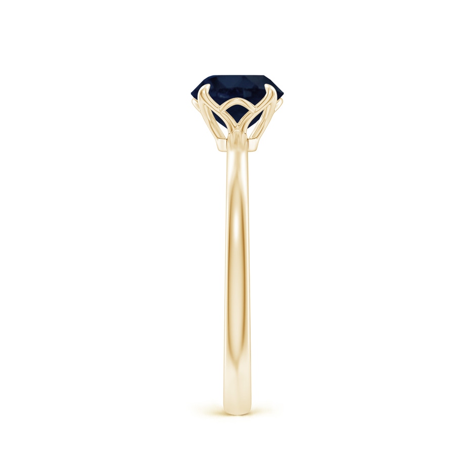 6.5mm A Solitaire Round Blue Sapphire Classic Engagement Ring in Yellow Gold side 299
