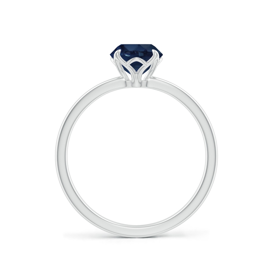 6.5mm AA Solitaire Round Blue Sapphire Classic Engagement Ring in P950 Platinum side 199