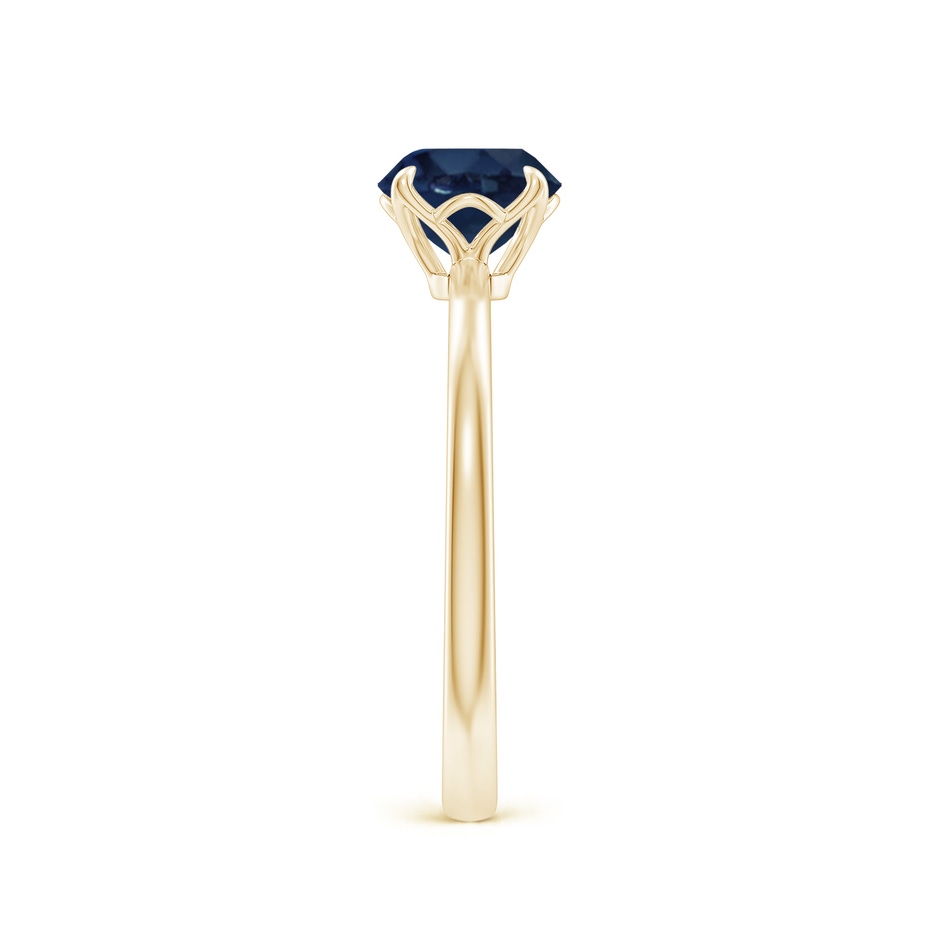 6.5mm AA Solitaire Round Blue Sapphire Classic Engagement Ring in Yellow Gold side 299