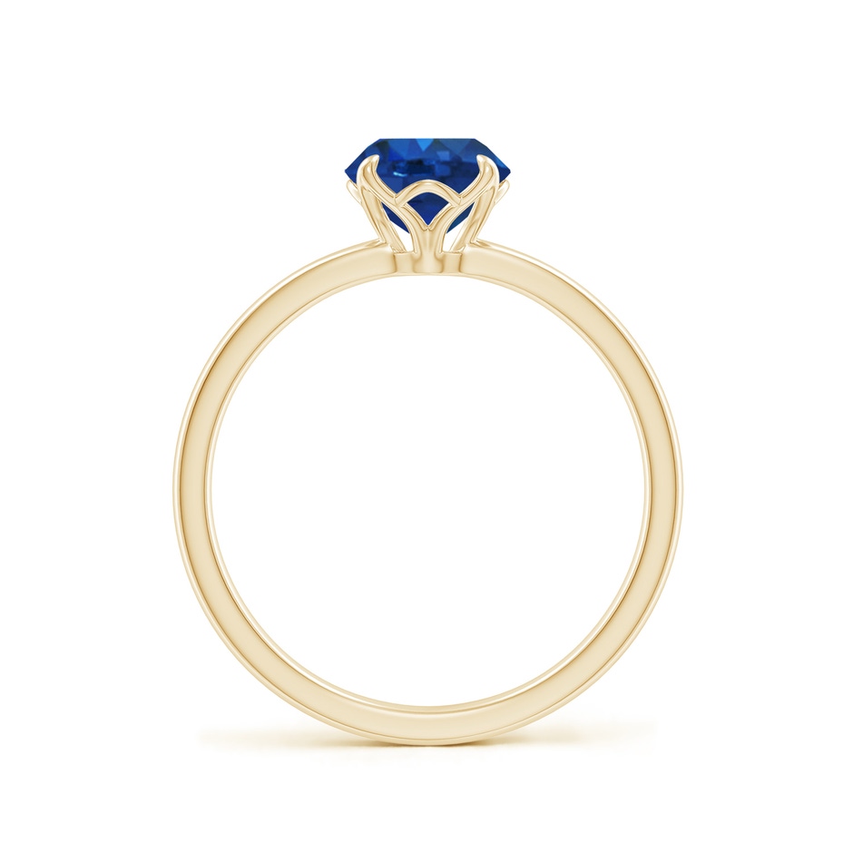 6.5mm AAA Solitaire Round Blue Sapphire Classic Engagement Ring in Yellow Gold side 199