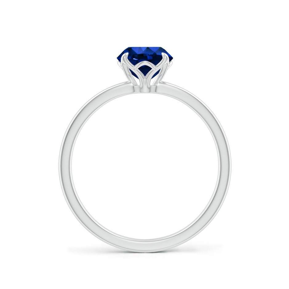6.5mm AAAA Solitaire Round Blue Sapphire Classic Engagement Ring in White Gold side 199