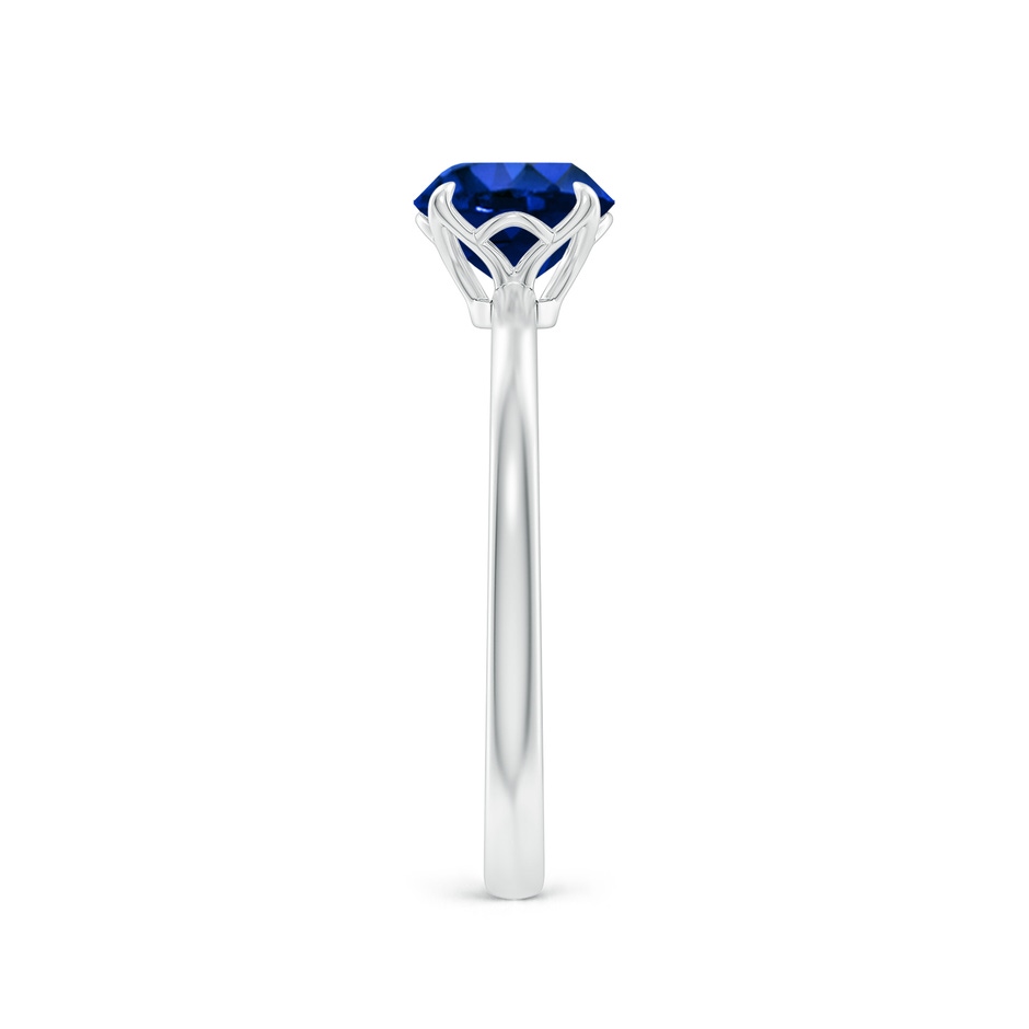 6.5mm AAAA Solitaire Round Blue Sapphire Classic Engagement Ring in White Gold side 299