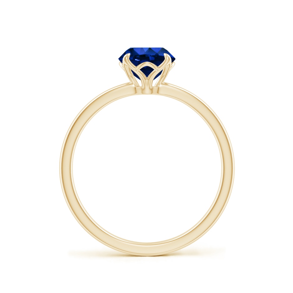 6.5mm AAAA Solitaire Round Blue Sapphire Classic Engagement Ring in Yellow Gold side 199