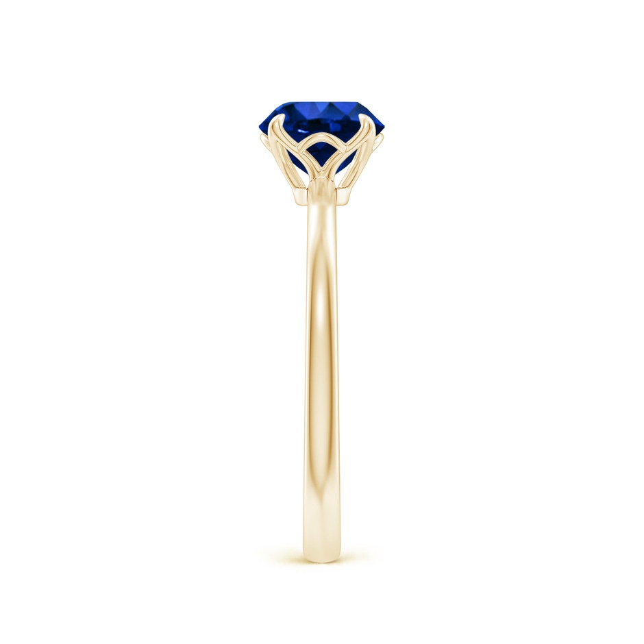 6.5mm AAAA Solitaire Round Blue Sapphire Classic Engagement Ring in Yellow Gold side 299