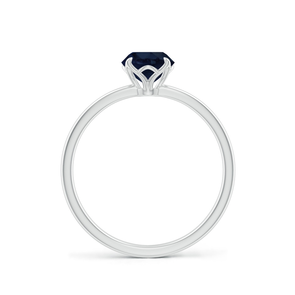 6mm A Solitaire Round Blue Sapphire Classic Engagement Ring in White Gold side 199