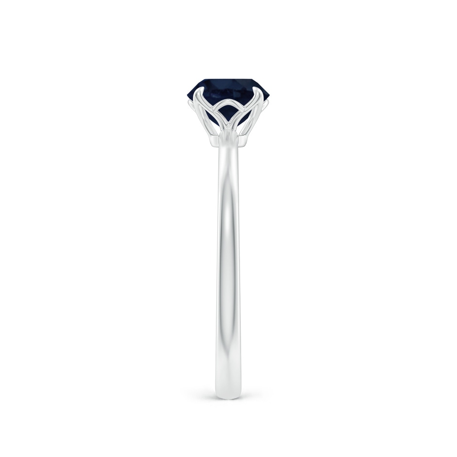 6mm A Solitaire Round Blue Sapphire Classic Engagement Ring in White Gold side 299