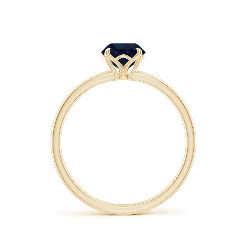 6mm A Solitaire Round Blue Sapphire Classic Engagement Ring in Yellow Gold side 199