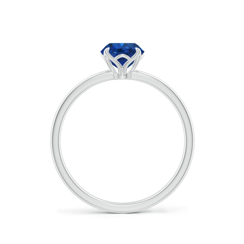 6mm AAA Solitaire Round Blue Sapphire Classic Engagement Ring in P950 Platinum - side 199