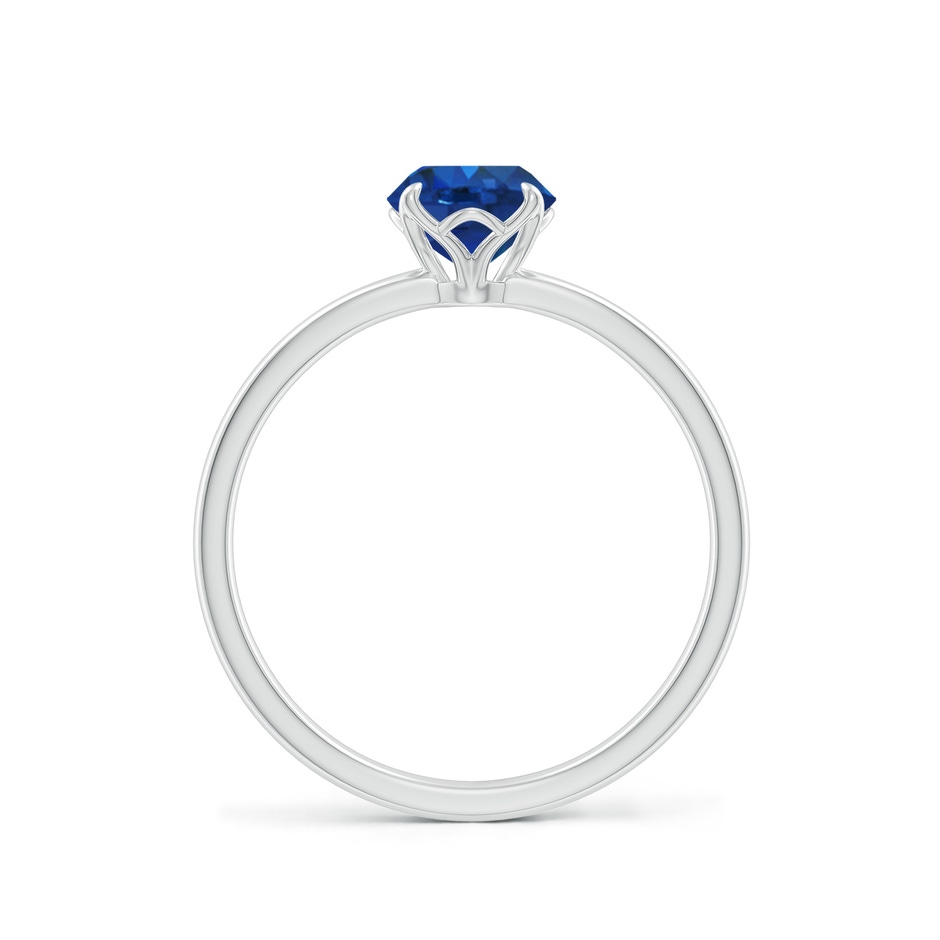 6mm AAA Solitaire Round Blue Sapphire Classic Engagement Ring in P950 Platinum side 199