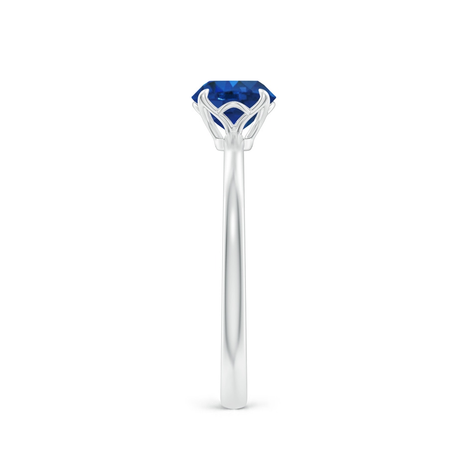 6mm AAA Solitaire Round Blue Sapphire Classic Engagement Ring in P950 Platinum side 299