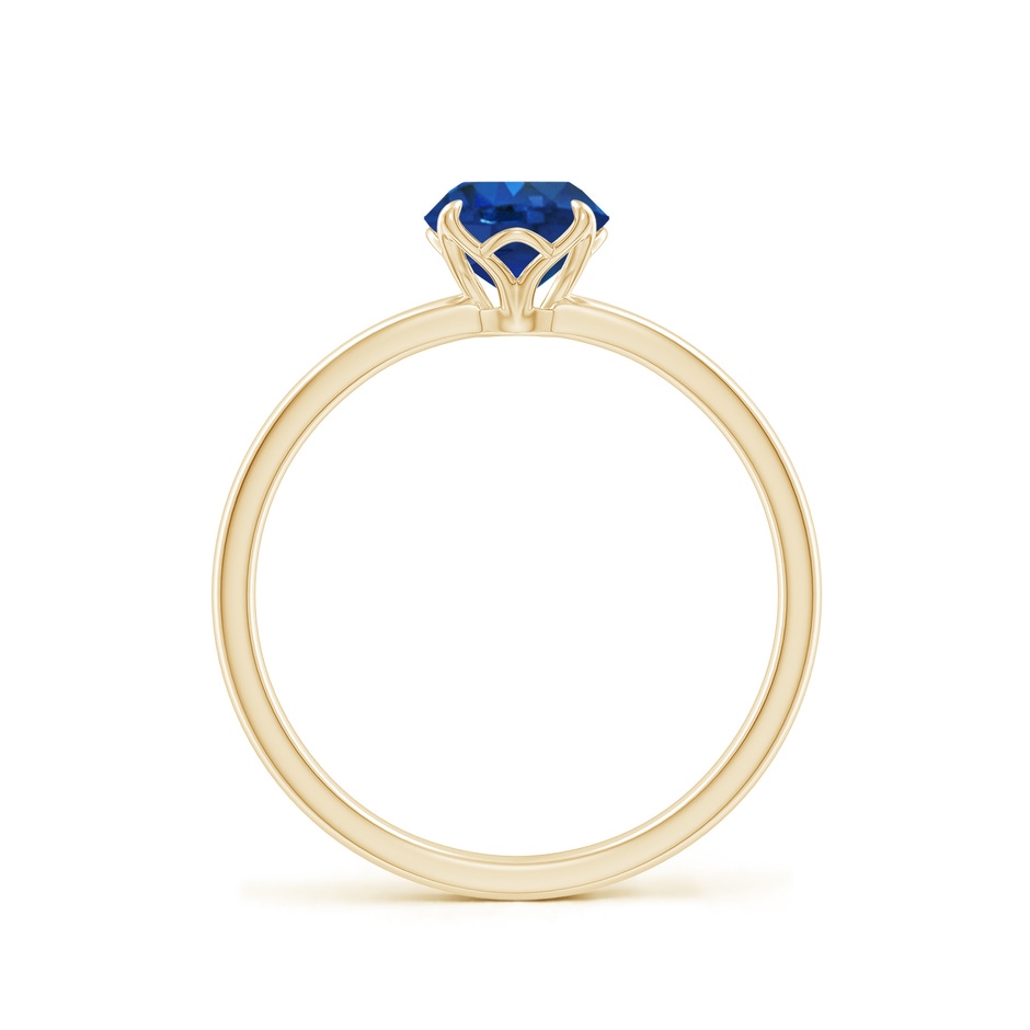 6mm AAA Solitaire Round Blue Sapphire Classic Engagement Ring in Yellow Gold side 199
