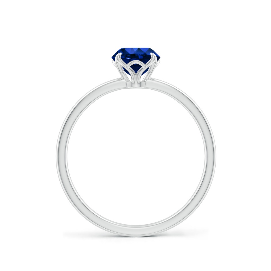 6mm AAAA Solitaire Round Blue Sapphire Classic Engagement Ring in White Gold side 199