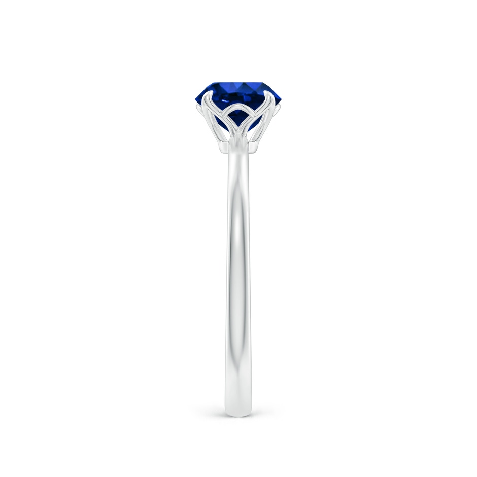 6mm AAAA Solitaire Round Blue Sapphire Classic Engagement Ring in White Gold side 299