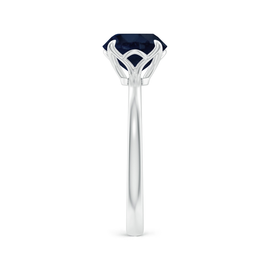 8mm A Solitaire Round Blue Sapphire Classic Engagement Ring in 18K White Gold side 299