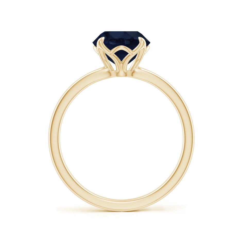 8mm A Solitaire Round Blue Sapphire Classic Engagement Ring in 18K Yellow Gold side 199