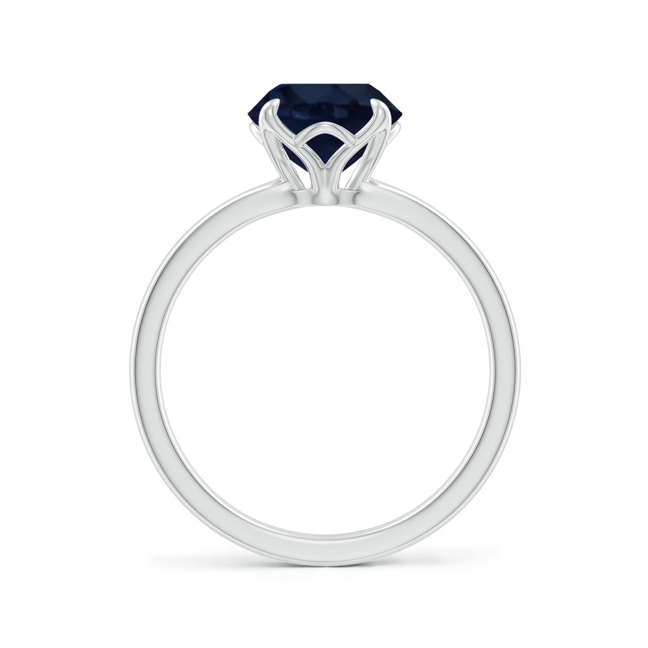 8mm A Solitaire Round Blue Sapphire Classic Engagement Ring in White Gold side 199
