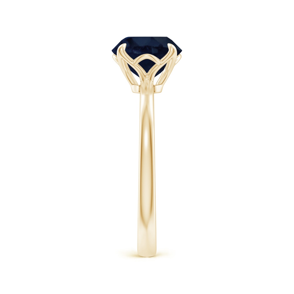 8mm A Solitaire Round Blue Sapphire Classic Engagement Ring in Yellow Gold side 299