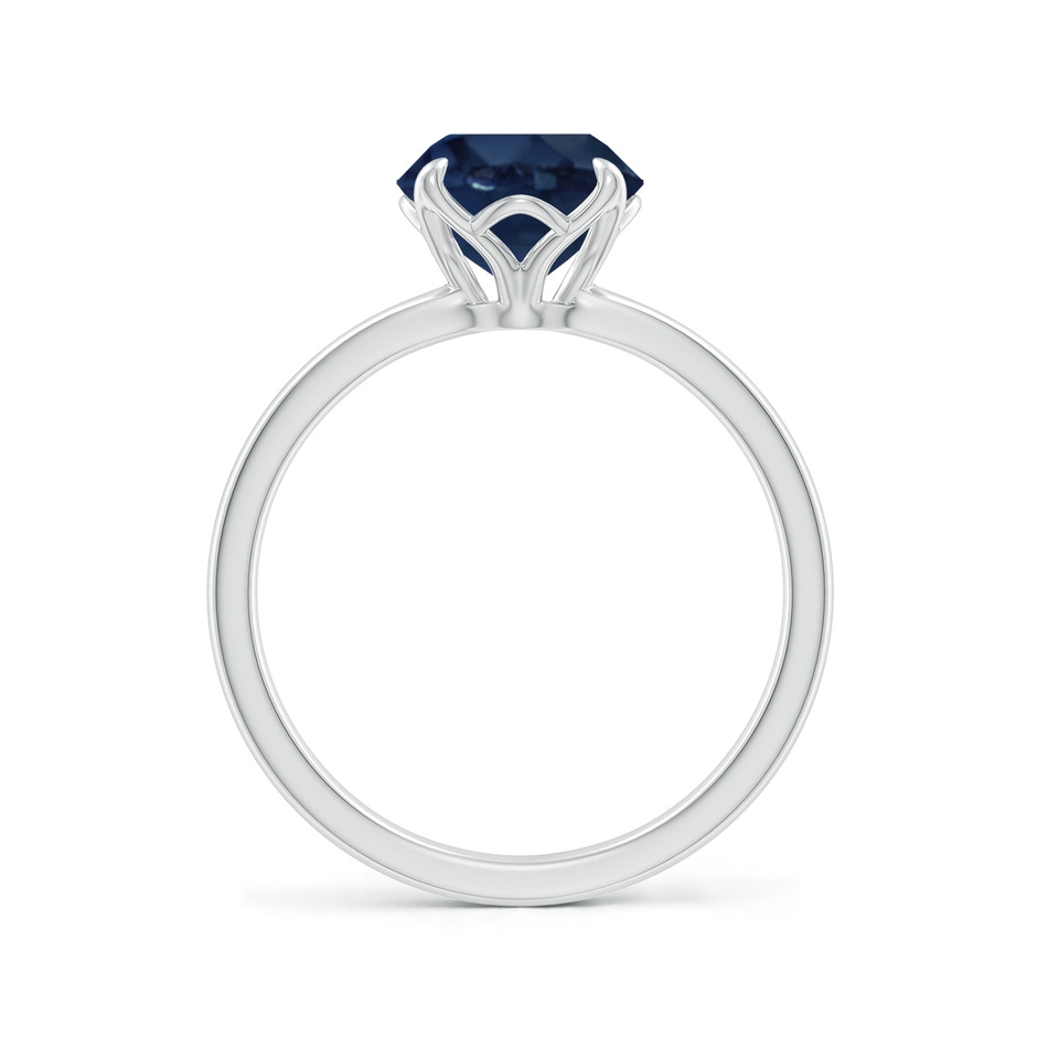 8mm AA Solitaire Round Blue Sapphire Classic Engagement Ring in P950 Platinum side 199