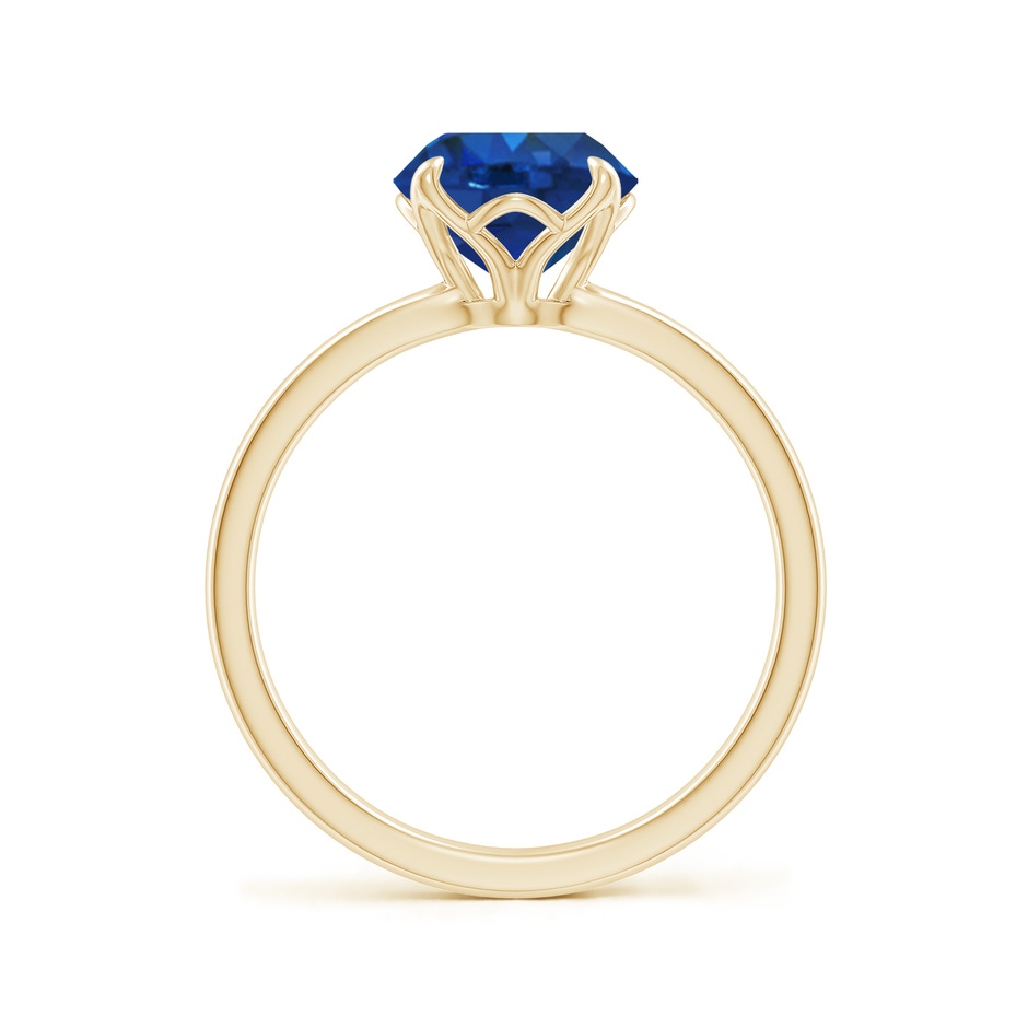 8mm AAA Solitaire Round Blue Sapphire Classic Engagement Ring in Yellow Gold side 199