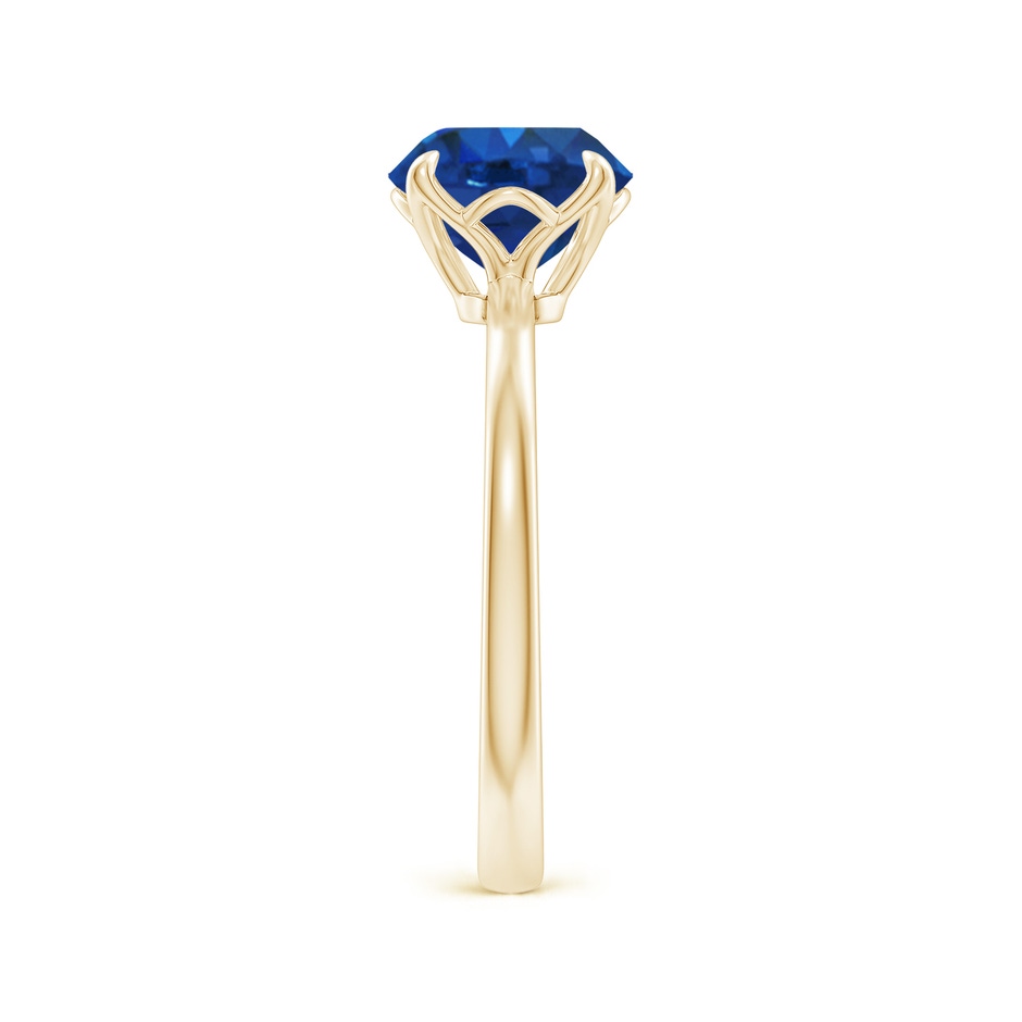 8mm AAA Solitaire Round Blue Sapphire Classic Engagement Ring in Yellow Gold side 299