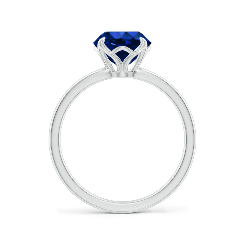 8mm Lab-Grown Solitaire Round Blue Sapphire Classic Engagement Ring in White Gold side 199