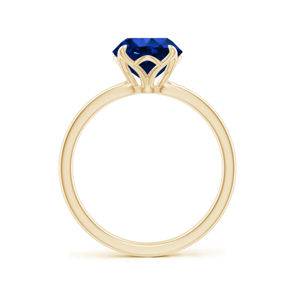 8mm AAAA Solitaire Round Blue Sapphire Classic Engagement Ring in Yellow Gold side 199