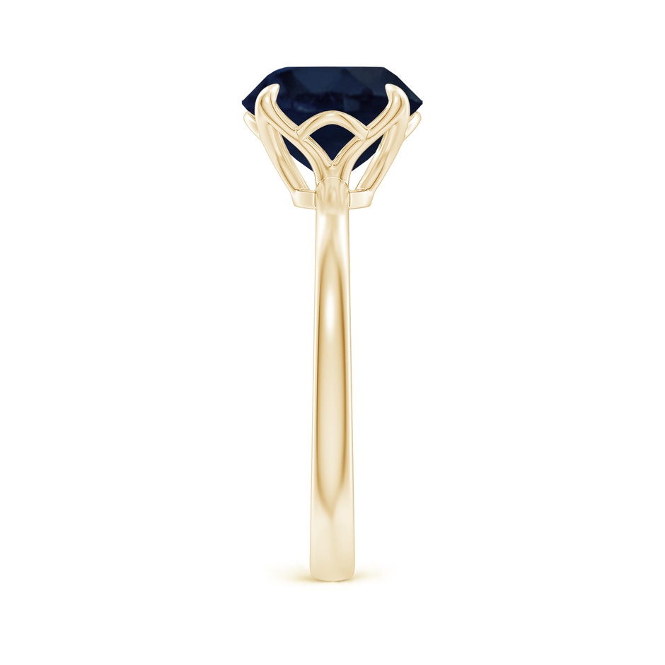 9mm A Solitaire Round Blue Sapphire Classic Engagement Ring in 18K Yellow Gold side 299