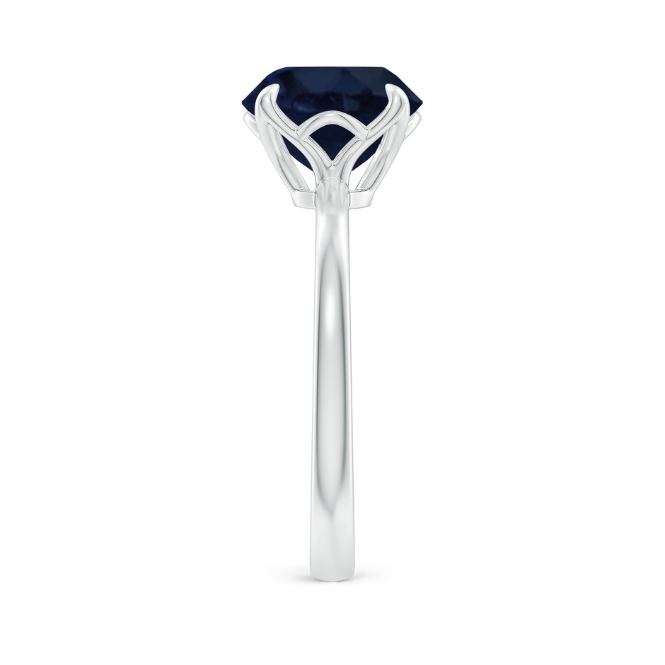 9mm A Solitaire Round Blue Sapphire Classic Engagement Ring in White Gold side 299