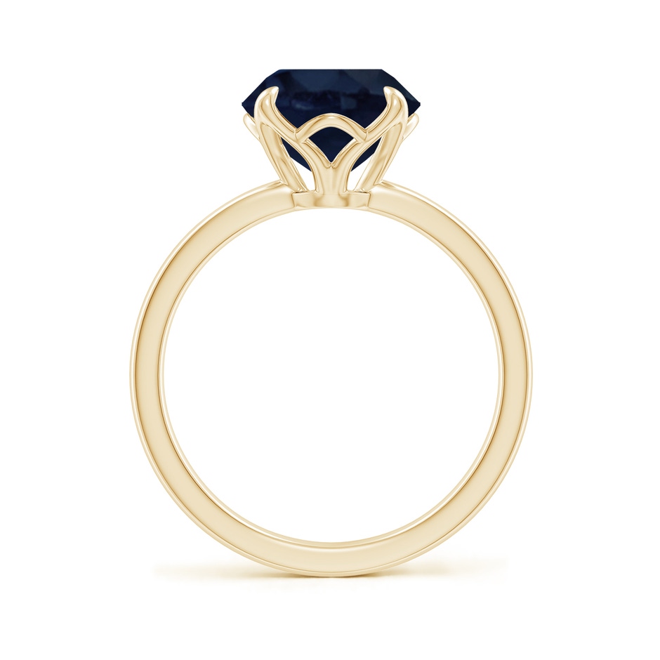 9mm A Solitaire Round Blue Sapphire Classic Engagement Ring in Yellow Gold side 199