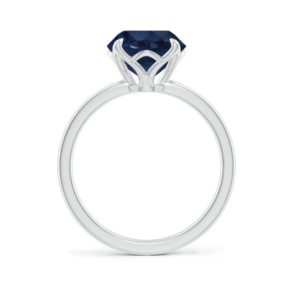 9mm AA Solitaire Round Blue Sapphire Classic Engagement Ring in P950 Platinum side 199