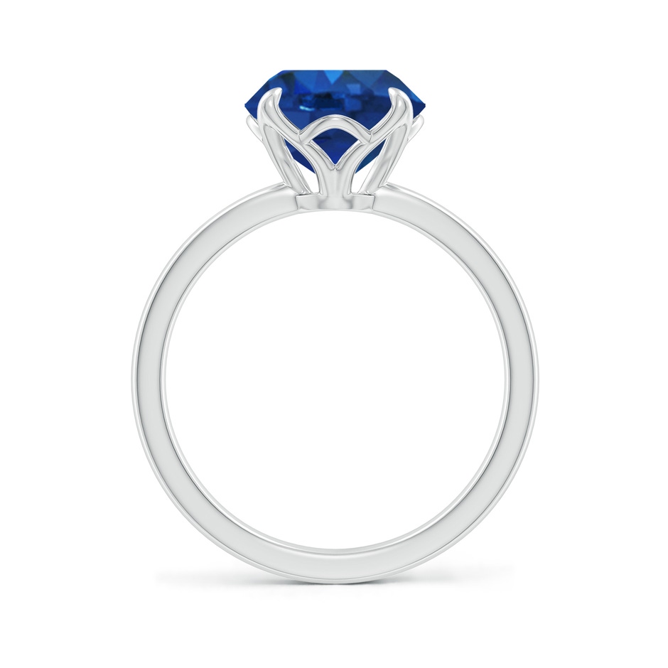 9mm AAA Solitaire Round Blue Sapphire Classic Engagement Ring in White Gold side 199
