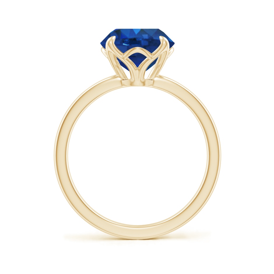 9mm AAA Solitaire Round Blue Sapphire Classic Engagement Ring in Yellow Gold side 199