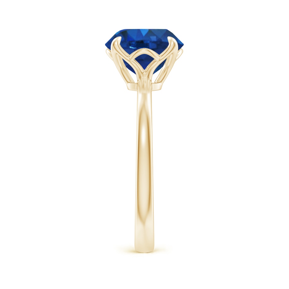 9mm AAA Solitaire Round Blue Sapphire Classic Engagement Ring in Yellow Gold side 299