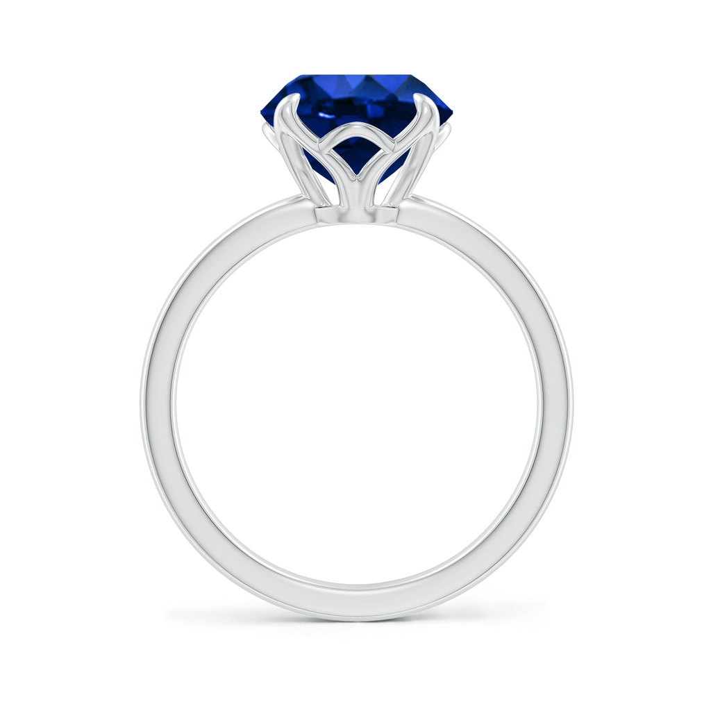 9mm Lab-Grown Solitaire Round Blue Sapphire Classic Engagement Ring in 18K White Gold - side 199