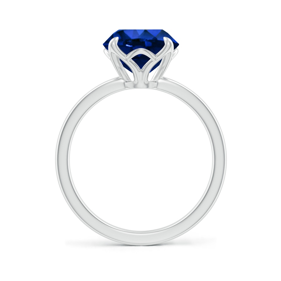 9mm Lab-Grown Solitaire Round Blue Sapphire Classic Engagement Ring in 18K White Gold side 199