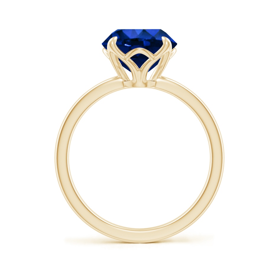 9mm Lab-Grown Solitaire Round Blue Sapphire Classic Engagement Ring in 18K Yellow Gold side 199