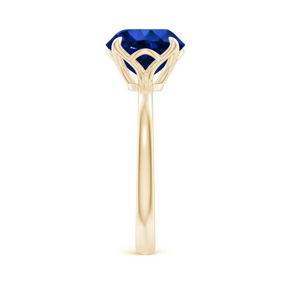 9mm Lab-Grown Solitaire Round Blue Sapphire Classic Engagement Ring in 18K Yellow Gold side 299